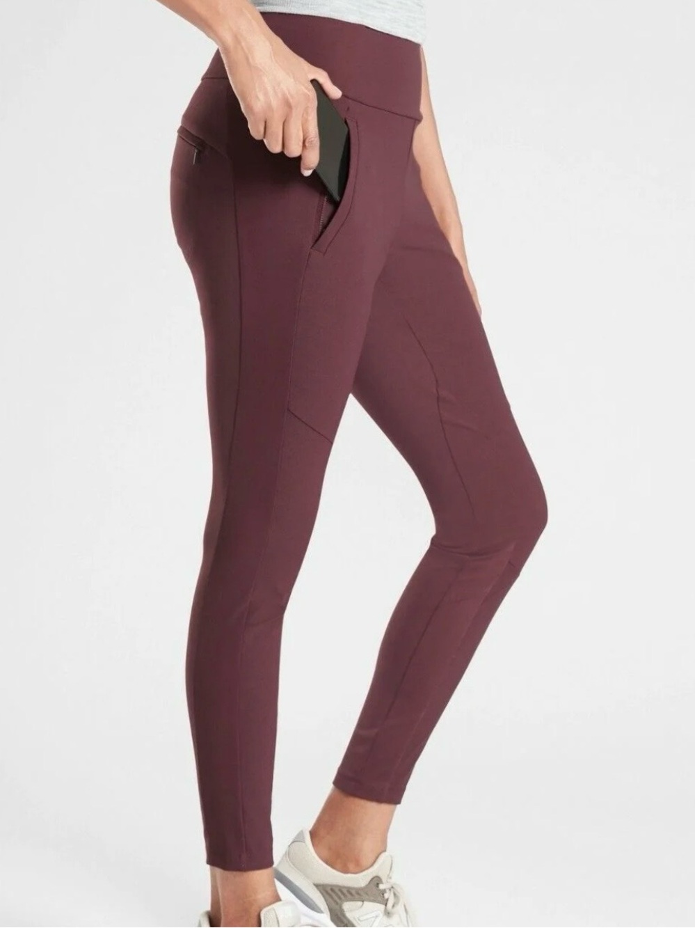 Athleta Headlands Hybrid Trek Tight Women's Size 8 Burgundy Maroon Hiking Pants